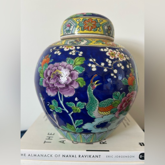 Vintage Peacock Chinoiserie Ginger Jar - Picture 2 of 7